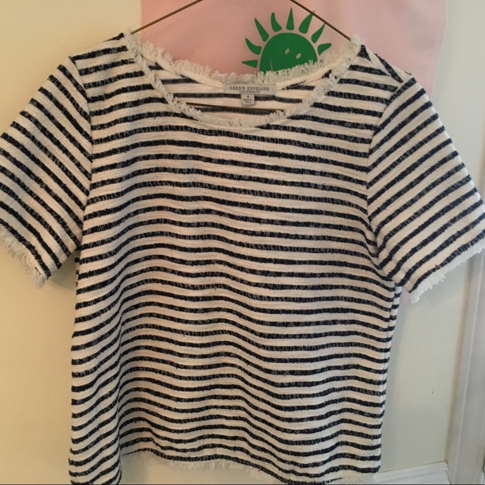GREEN ENVELOPE LA STRIPED T SHIRT